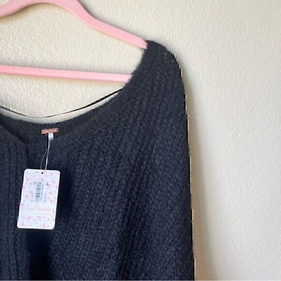 NWT Free People Moon Beam Alpaca Blend Sweater Black Small - Picture 8 of 13